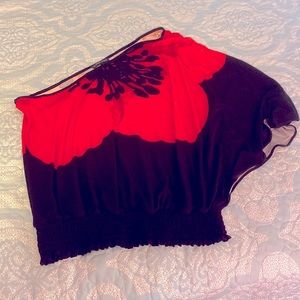 Red/black off the shoulder top
